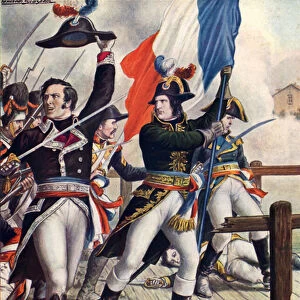 Napoleon Bonaparte at the battle of Arcole