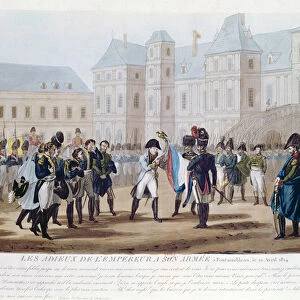 Napoleon I (1769-1821) Kissing the Flag, or The Farewell at Fontainebleau, 20th April 1814