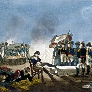 Napoleon I Bonaparte sleeping in the bivouac on the eve of the Battle of Austerlitz on 1