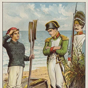 Napoleon and the Young English Sailor (colour litho)