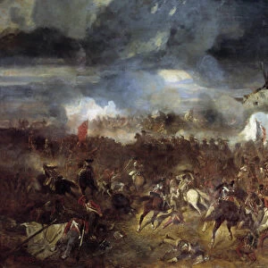 Napoleonic War: "View of the Battle of Waterloo on 18 / 06 / 1815"