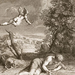 Narcissus Transformed into a Flower, 1730 (engraving)