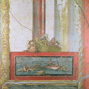 Naval scene, Pompei, Italy (fresco)