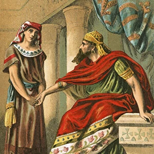 Nebuchadnezzar commanding Daniel to interpret the dream
