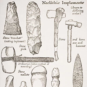 Neolithic Implements, illustration from The Outline of History by H. G. Wells