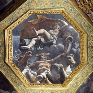 Neptune and a water nymph, ceiling caisson from the Sala di Amore e Psiche
