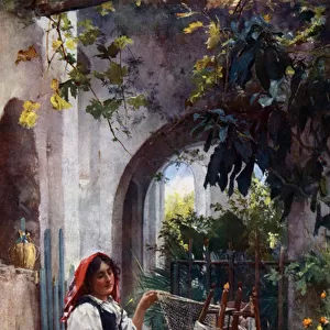 A Net Maker, 1902 (colour litho)