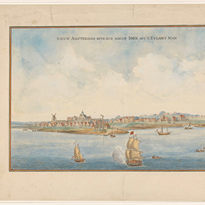 New Amsterdam and Manhattan, c. 1660 (watercolour on paper)