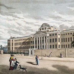New Bethlem Hospital, St. Georges Fields, engraved by Riley, 1817 (coloured