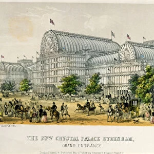 The New Crystal Palace Sydenham, Grand Entrance, pub. 1854 (litho)