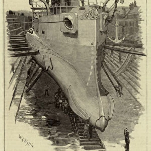 The New Torpedo-Ram "Polyphemus"in Dry Dock (engraving)