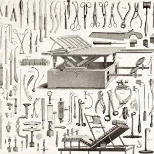 Nineteenth Century Surgical Instruments (etching)