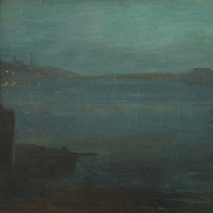 Nocturne from Greaves Boat Yard (oil on canvas)