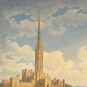 North-west view of Fonthill Abbey (w / c on paper)