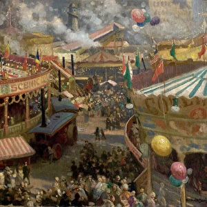 Nottingham Goose Fair, 1910 (oil on canvas)