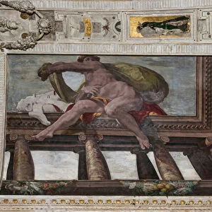 Nude in the corners of the ceiling of the Room of Polyphemus, 1550-1551 (fresco)