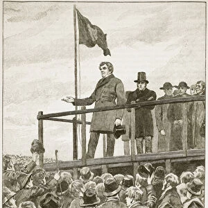 O Connell at the meeting at Trim, 1843, illustration from Cassell