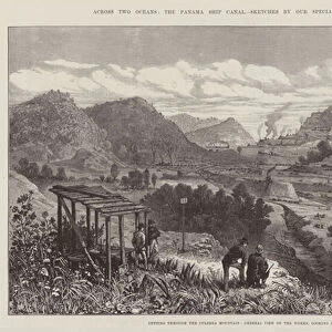 Across Two Oceans, the Panama Ship Canal (engraving)