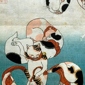 Octopus Series Cats forming written Characters (Neko no ateji), c. 1842
