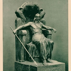 Odin, god of Norse mythology (litho)
