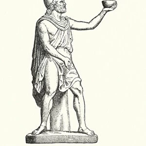 Odysseus offering Wine to the Cyclops (engraving)