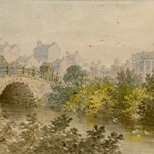Old bridge over the lake, Regents Park, London (w / c on paper)