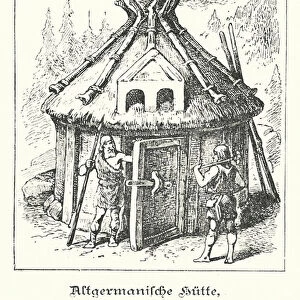 Old Germanic hut (engraving)