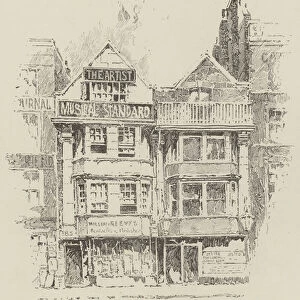 Two Old Houses in Fleet Street, about to be pulled down (engraving)