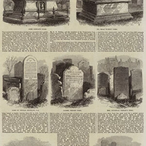 Old Tombs in Bunhill-Fields Cemetery (engraving)
