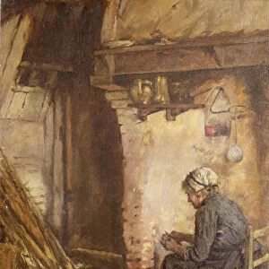 Old Woman Peeling Potatoes