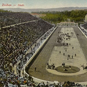 Olympic Stadium, Athens, Greece (coloured photo)