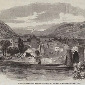 Opening of the Conway and Llanrwst Railway, the Vale of Llanrwst (engraving)