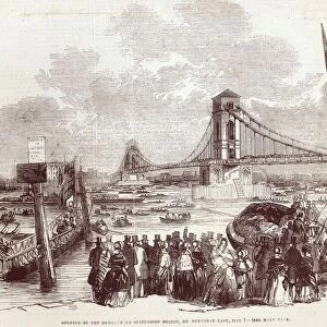 Opening of the Hungerford Suspension Bridge, from The Illustrated London News