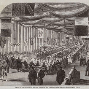 Opening of the Metropolitan Railway, Banquet at the Farringdon-Street Station (engraving)