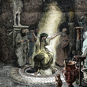 The Oracle at Delphi, 19th century (engraving)