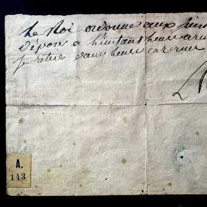 Last order of the King of France Louis XVI (with his signature