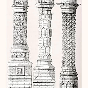 Ornamental brick chimneys, from left to right, East Barsham manor house