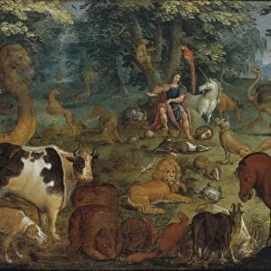 Orpheus Charming the Beasts (oil on panel)
