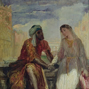 Othello and Desdemona in Venice, 1850 (oil on panel)