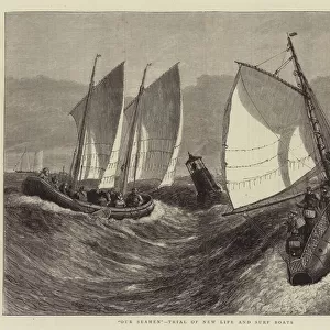 "Our Seamen", Trial of New Life and Surf Boats (engraving)