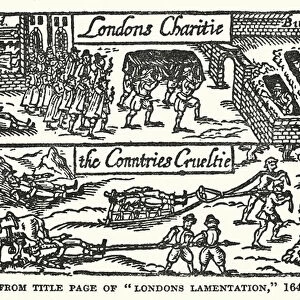 Outbreak of the plague in London, 1641 (woodcut)