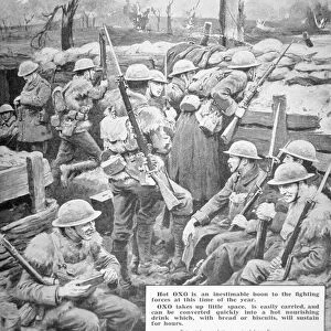 Oxo in the trenches, 1917 (litho)