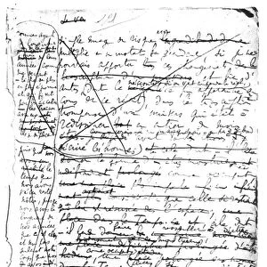Last page of A la Recherche du Temps Perdu (pen & ink on paper) (b / w photo)