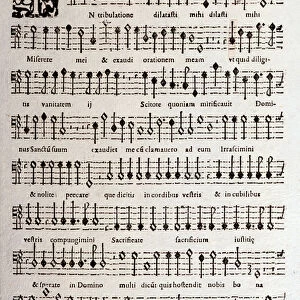 Page of musical score of Psalms (op 16) by Ludovico Viadana, 1606