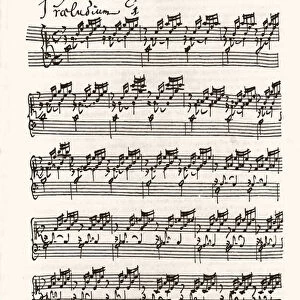 Page of a sheet music for Jean Sebastien Bach (Johann Sebastian Bach
