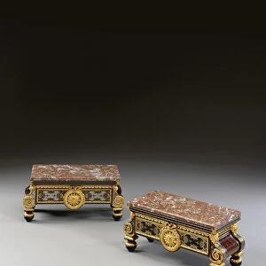 Pair of Restoration stands, second quarter of the 19th century (ormolu, pewter, brass