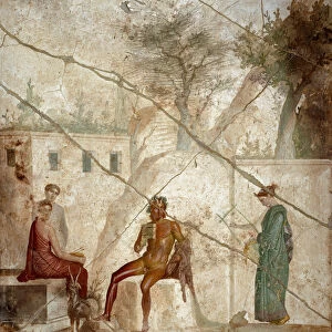 Pan musician with nymphs. 1st century. (fresco)