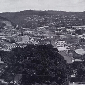 Panorama of Launceston from Welman Street (b / w photo)