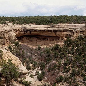 Panoramic view of the Cliff palace site (1993, Photography)