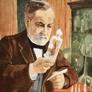 Pasteur in his laboratory, copy by Boris Mestchersky (d